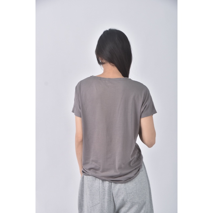 (S) uniqlo質感棉質純棉灰色短袖上衣二手衣, , large