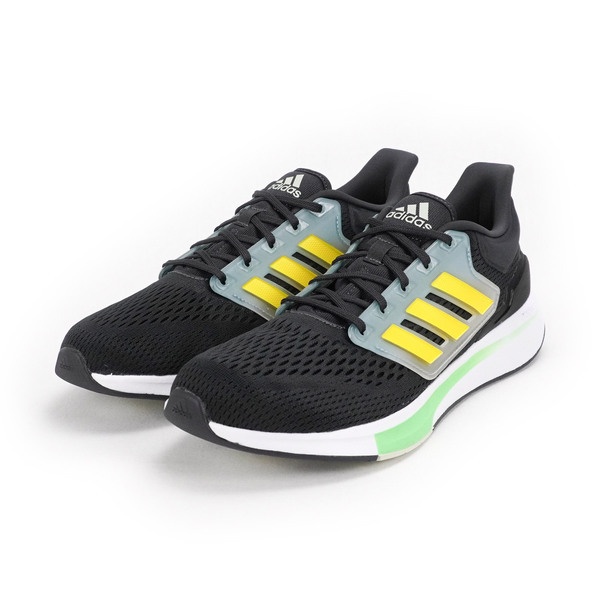 Adidas EQ21 Run 男 慢跑鞋 運動 休閒 避震 透氣 路跑 回彈 緩震 黑黃 [GW6726], , large