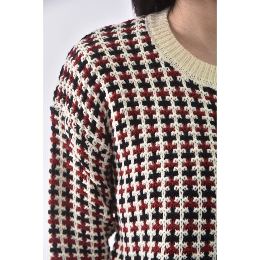 (XL) 針織圓領紅色長袖上衣二手衣, , large