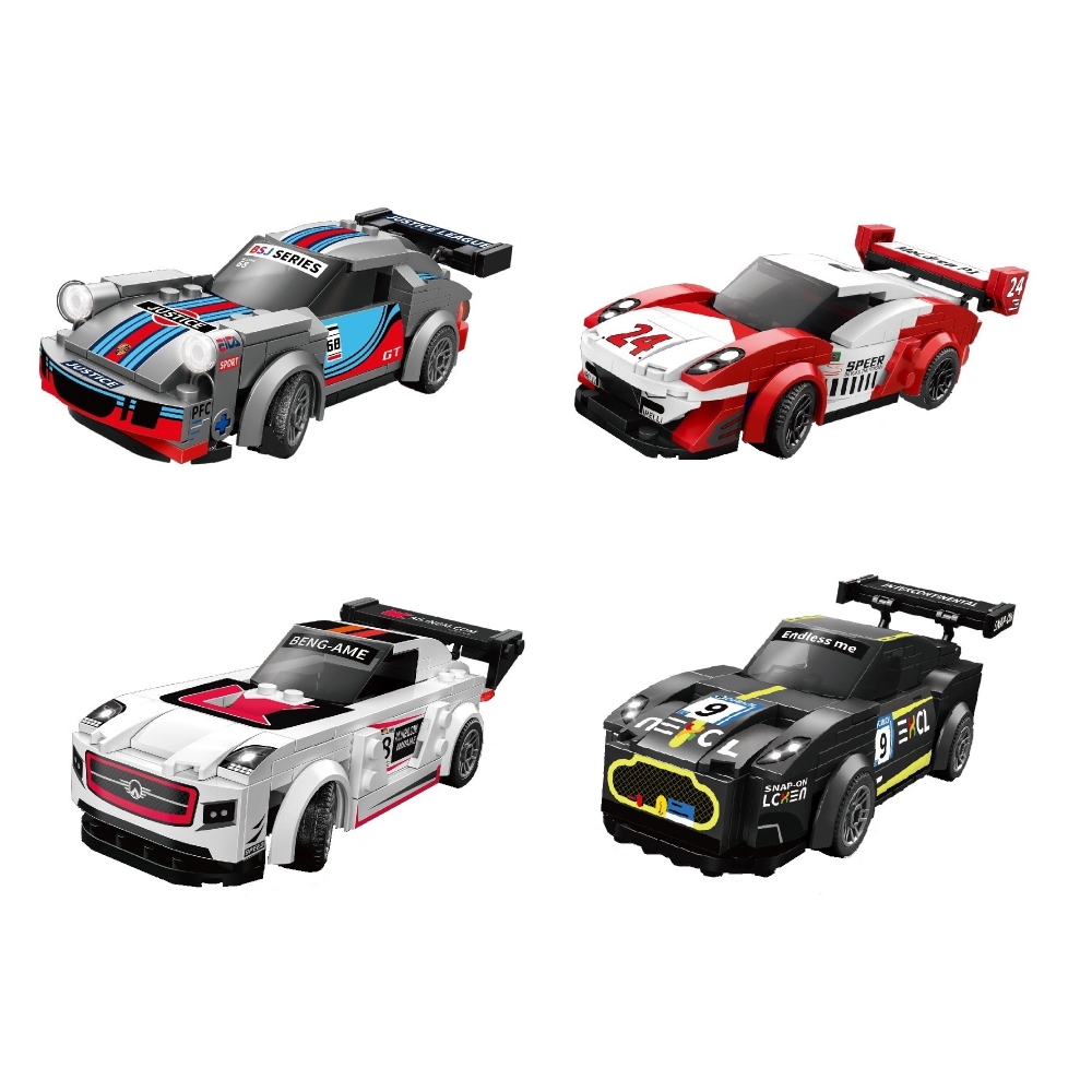  [Brick Republic]ZHEGAO DZ7001 Wild Racing Car Series &ndash; Set of 4 (Educational Building Blocks), , large