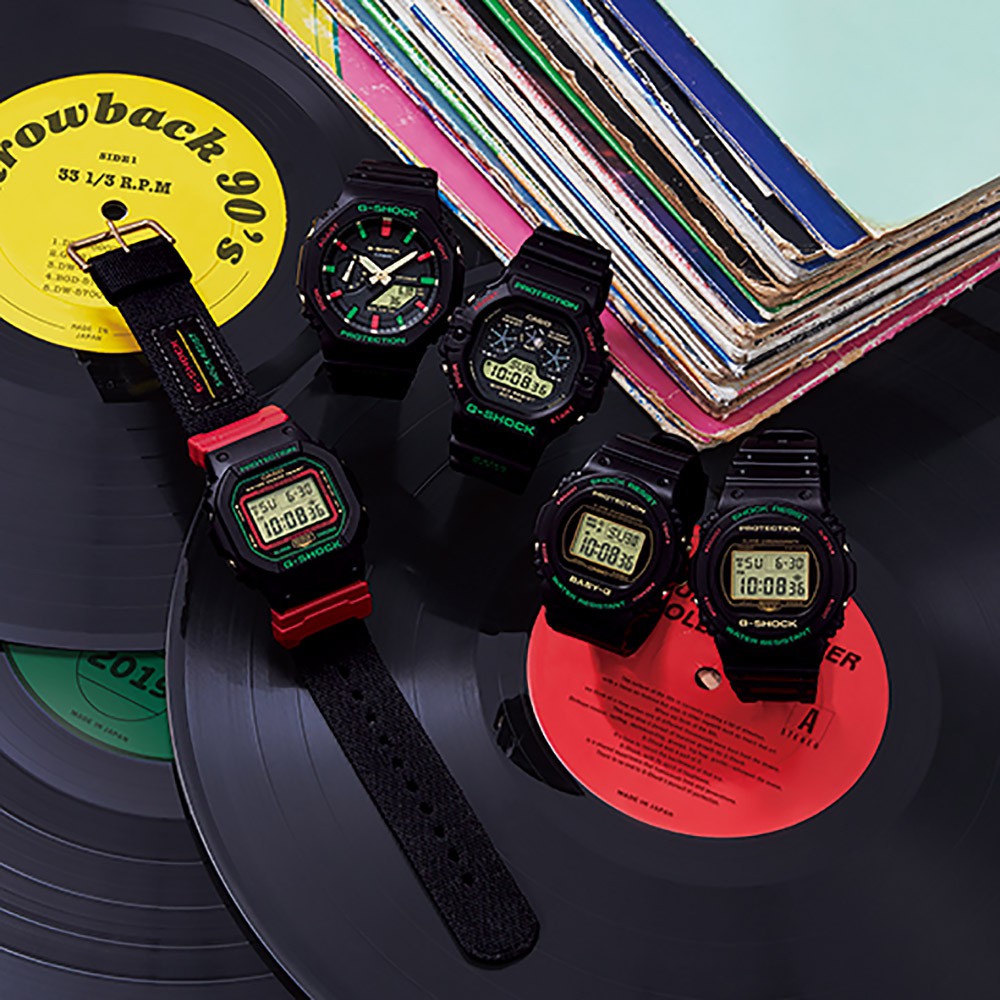 CASIO 卡西歐  G-SHOCK 紅武士 帆布錶帶手錶(DW-5600THC-1), , large