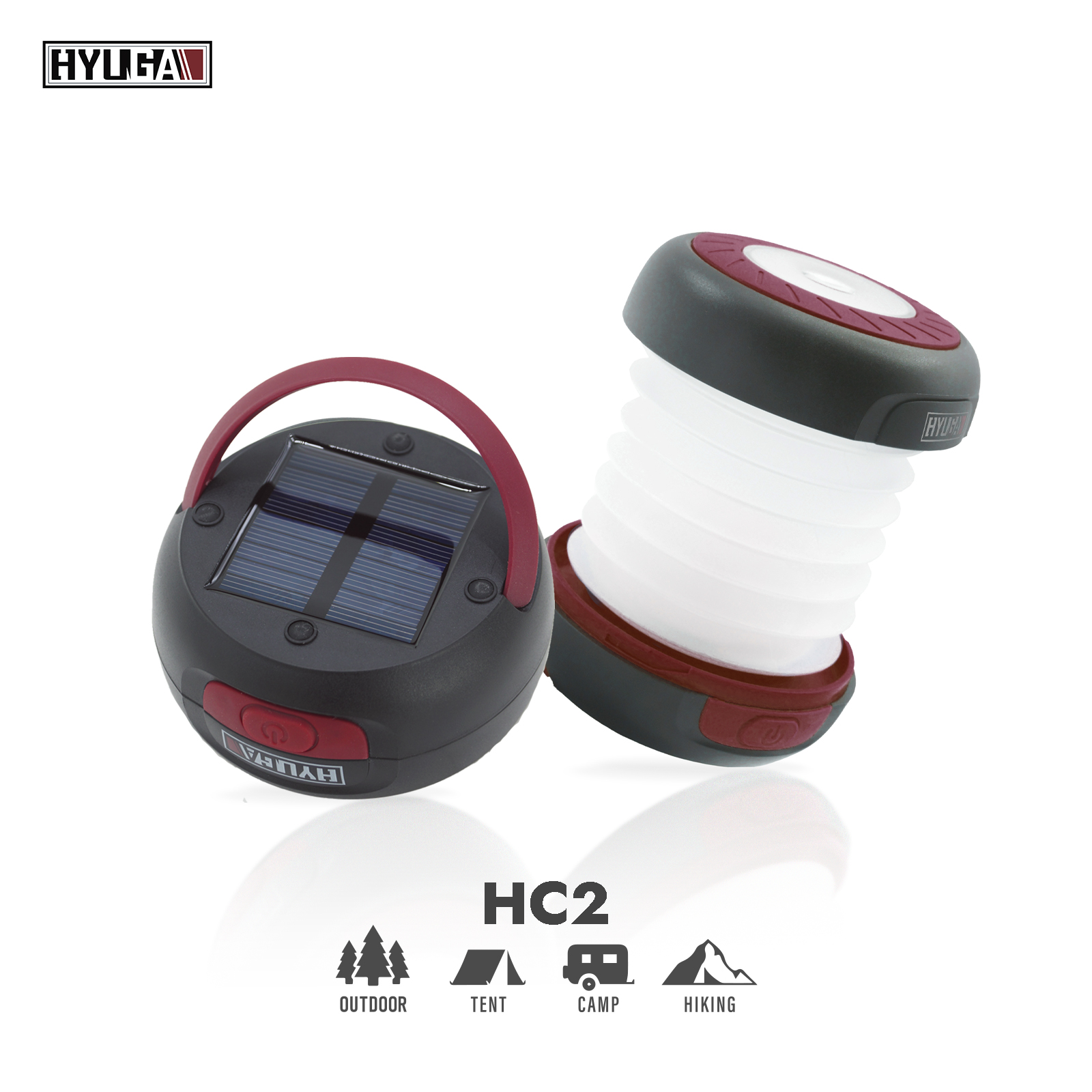 【HYUGA】伸縮折疊LED露營燈 雙模式充電 雙光源 復古輕時尚 睡帳小燈 氣氛燈 小夜燈 HC2, , large