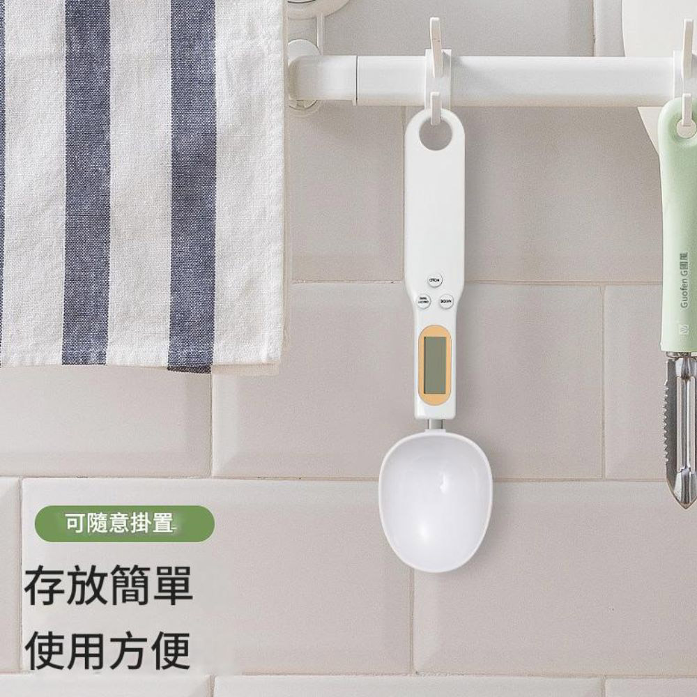 Electronic measuring spoon - 500g medium size + 3V button battery - black, , large