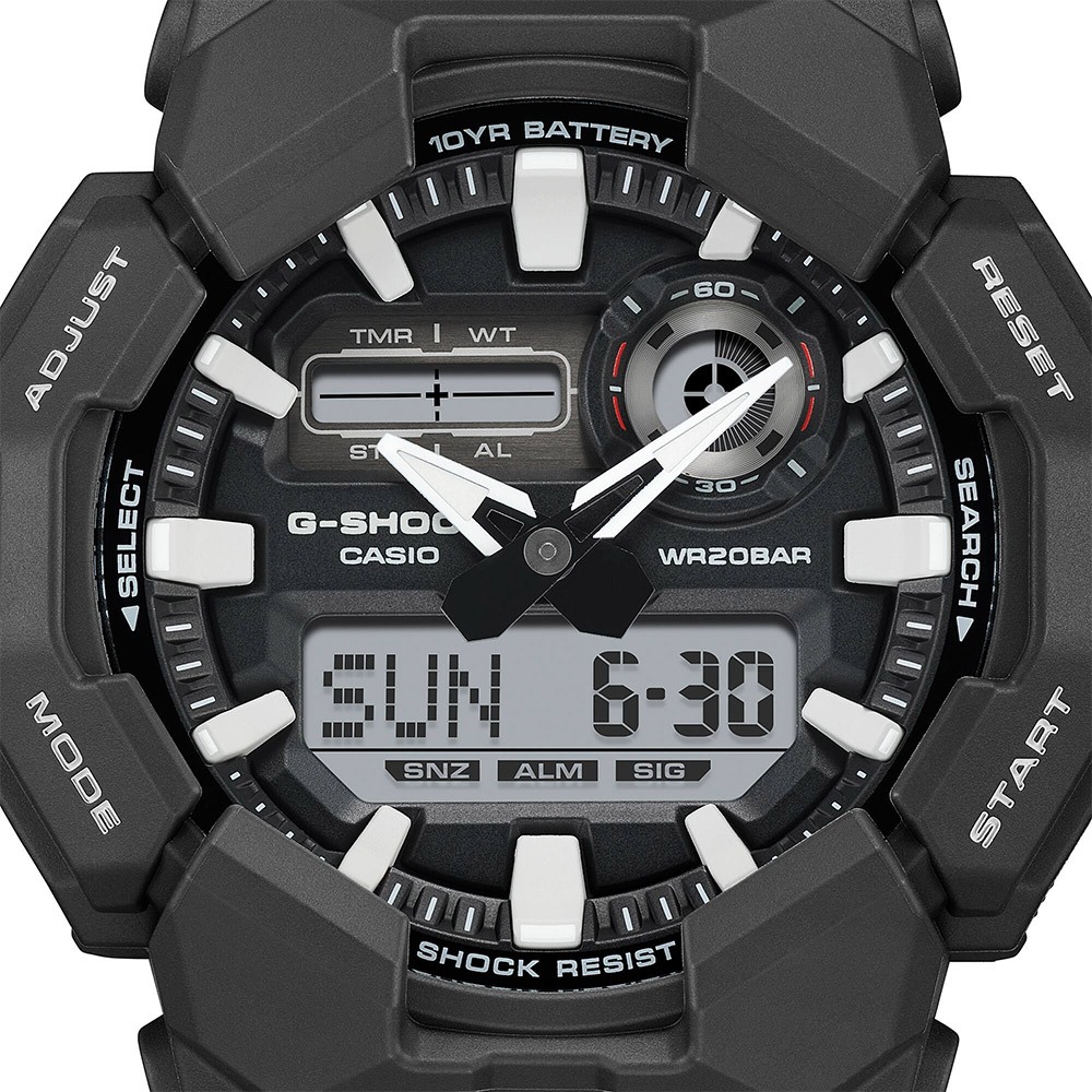 CASIO 卡西歐 G-SHOCK 10年電力雙顯手錶 學生錶 GA-010-1A, , large