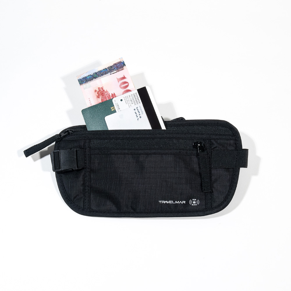 Travelmar RFID Anti-Theft Waist Bag-Black, , large