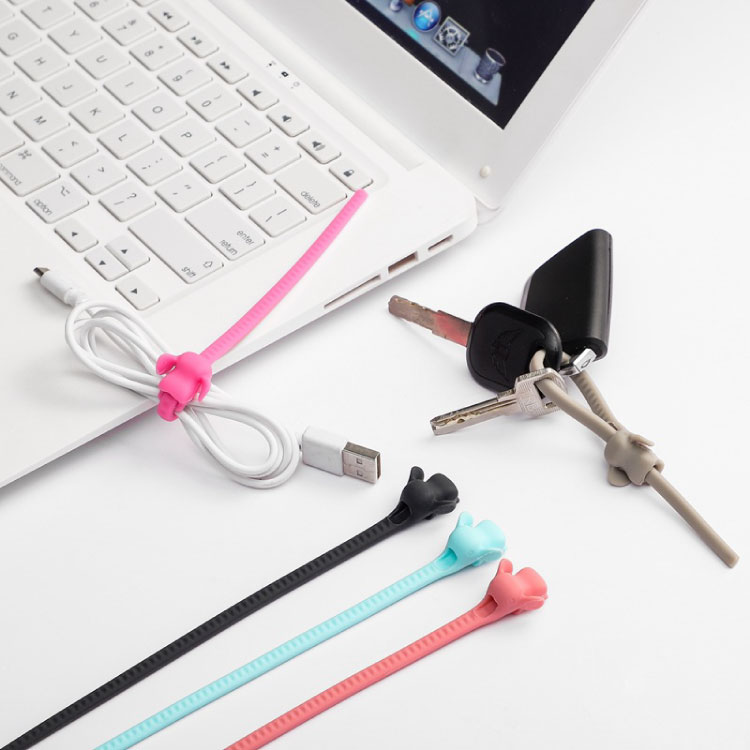 大象束線帶 封口夾 收納繩 束口帶 收納繩 食物封口袋 束線帶 收納線 捲線器 捲線器 適用充電線 耳機 線材 收納, , large