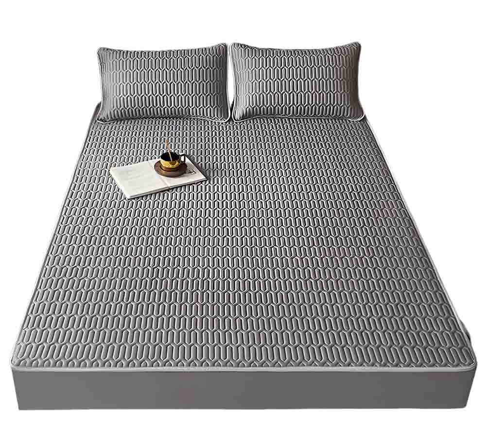 HABABY Huan'an Home Furnishings [Gift Set] Bed Sheet Latex Cooling Mat, Standard Double, Gentleman Gray