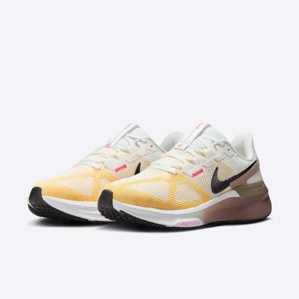 Nike W Air Zoom Structure 25 女 慢跑鞋 路跑 支撐 緩震 白黃棕 [DJ7884-110], , large