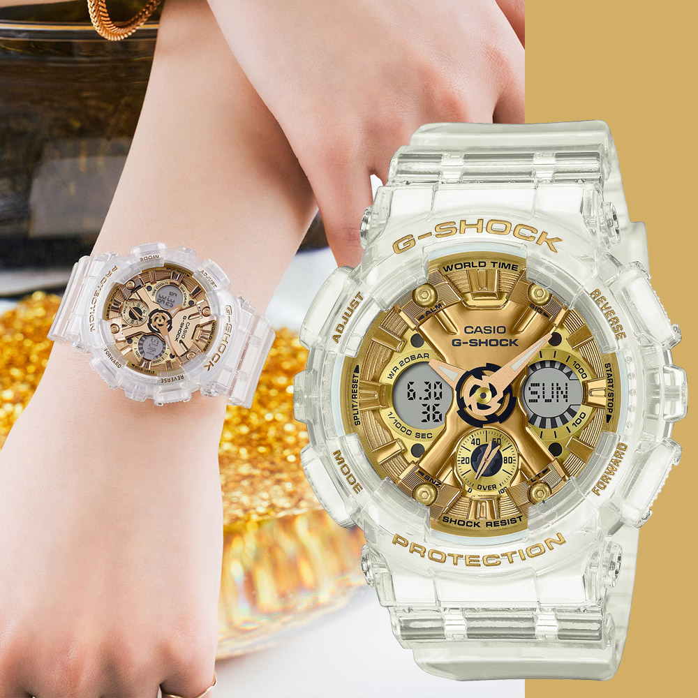 CASIO 卡西歐 G-SHOCK ITZY 留真配戴款 清透金屬感女錶手錶 GMA-S120SG-7A, , large