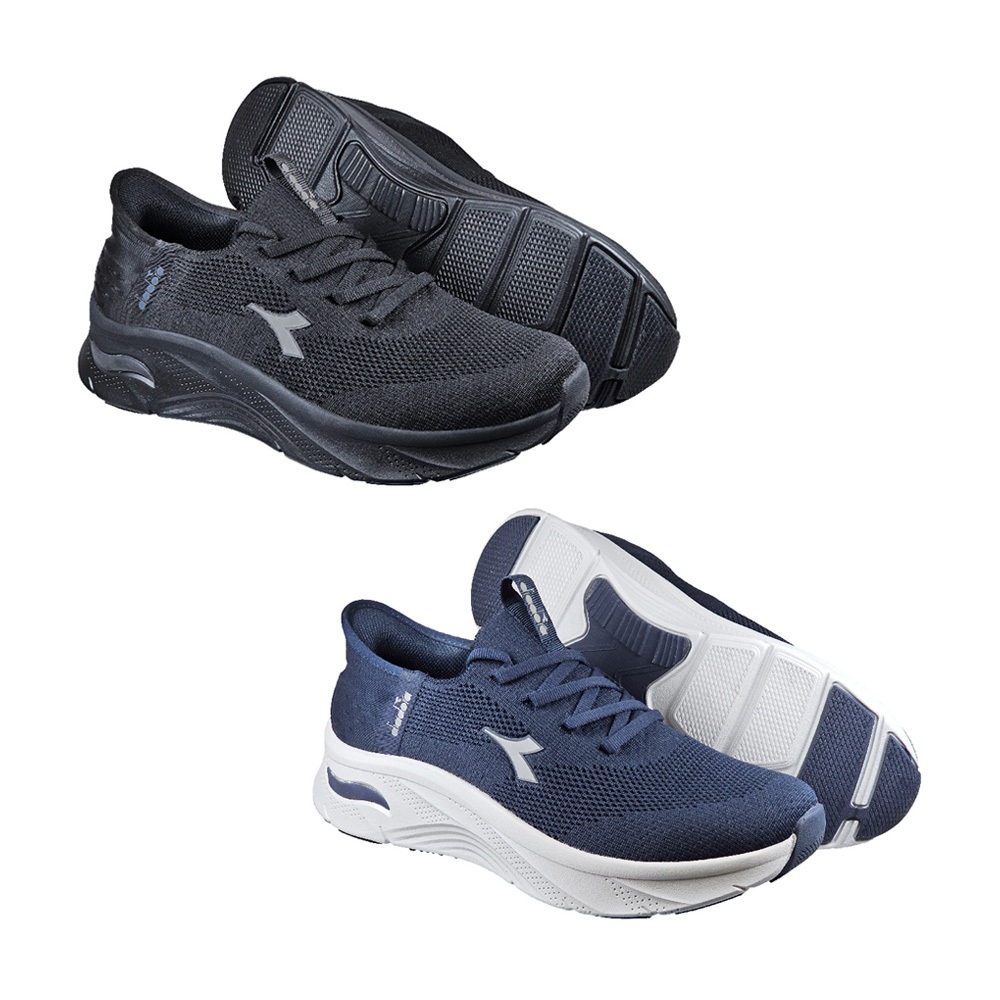 DIADORA迪亞多那 輕旅悠遊健走鞋 男運動鞋 休閒鞋 男鞋 寬楦 反光 輕量 透氣 吸震 耐用 耐磨 止滑 黑 藍