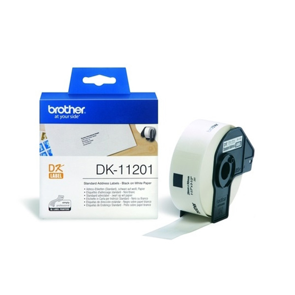 【 BROTHER】兄弟牌  白底黑字 29x90mm(400張) 定型標籤帶 / 盒 DK-11201, , large