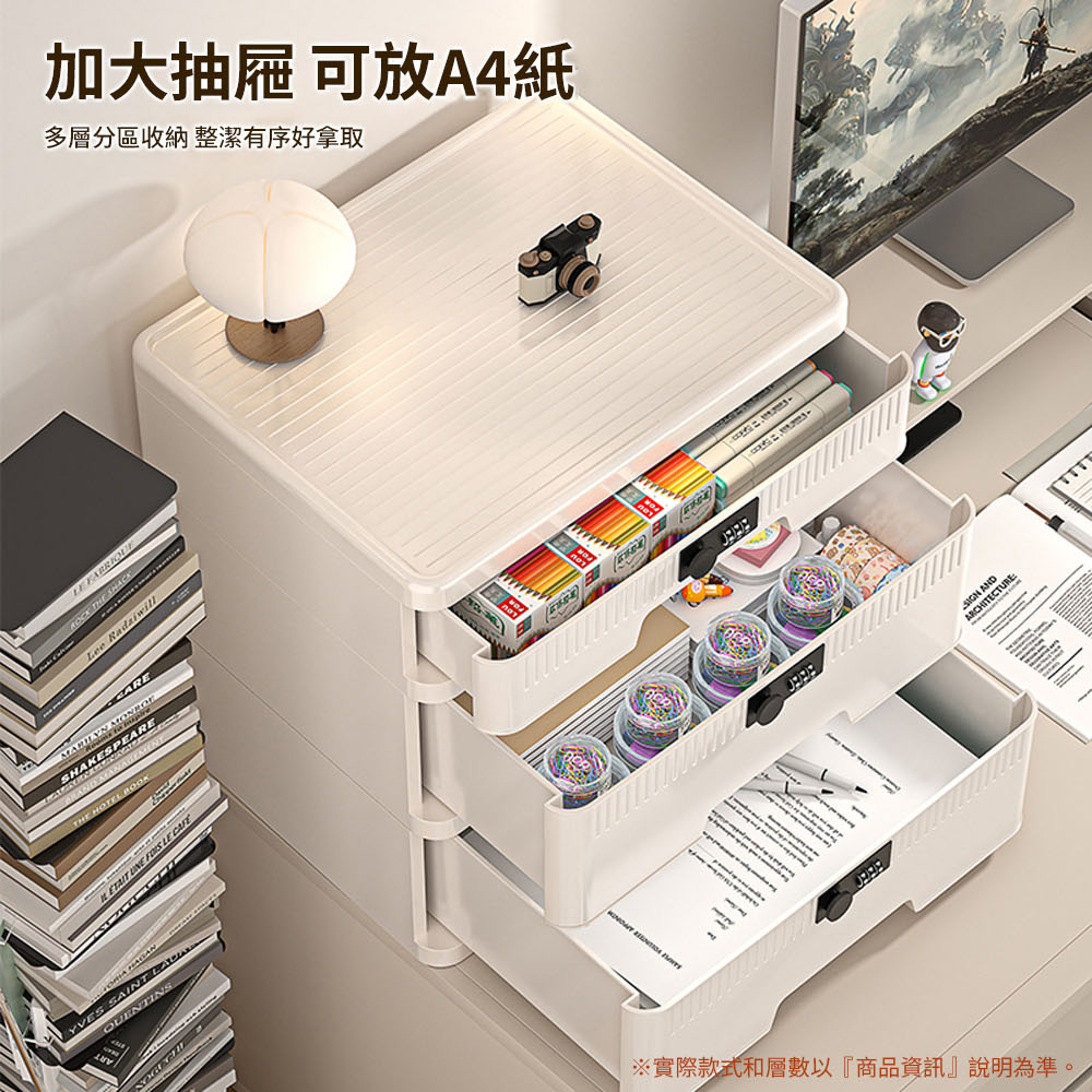 【AOTTO】六層密碼鎖附輪辨公文件收納櫃(AL-612), , large