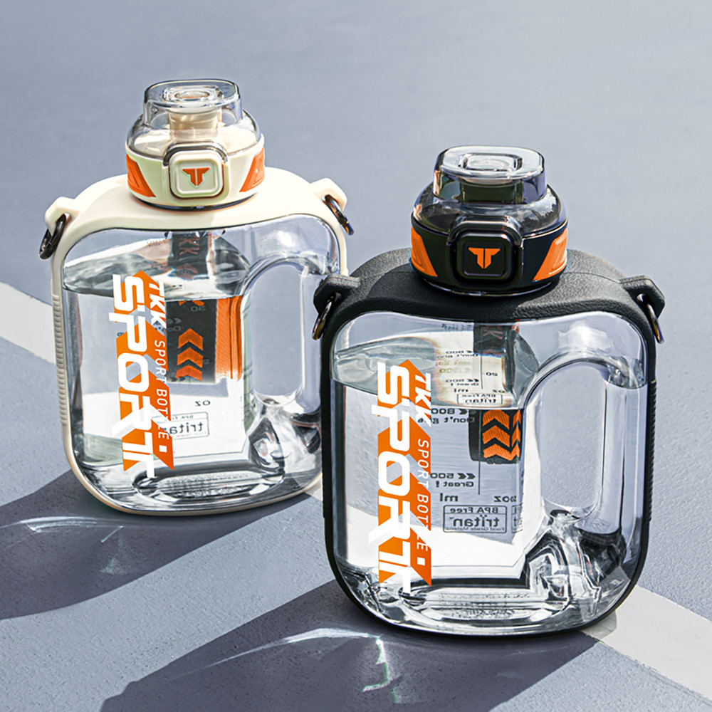 【TKK】美國進口Tritan邁噸系列 手提+背帶 直飲+吸管大容量 運動水壺1000ML(附背帶)-任選色, , large
