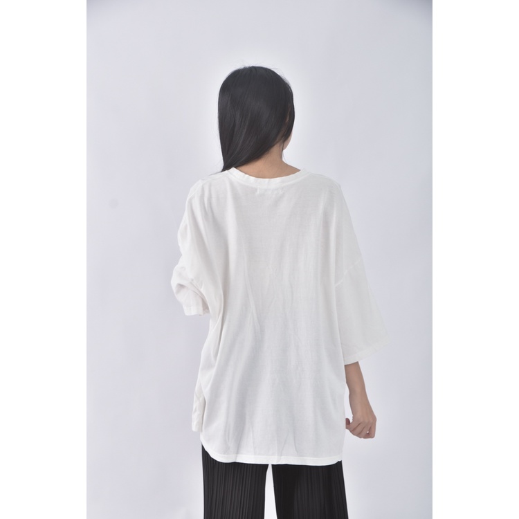 (F) seoul質感白色短袖上衣二手衣, , large