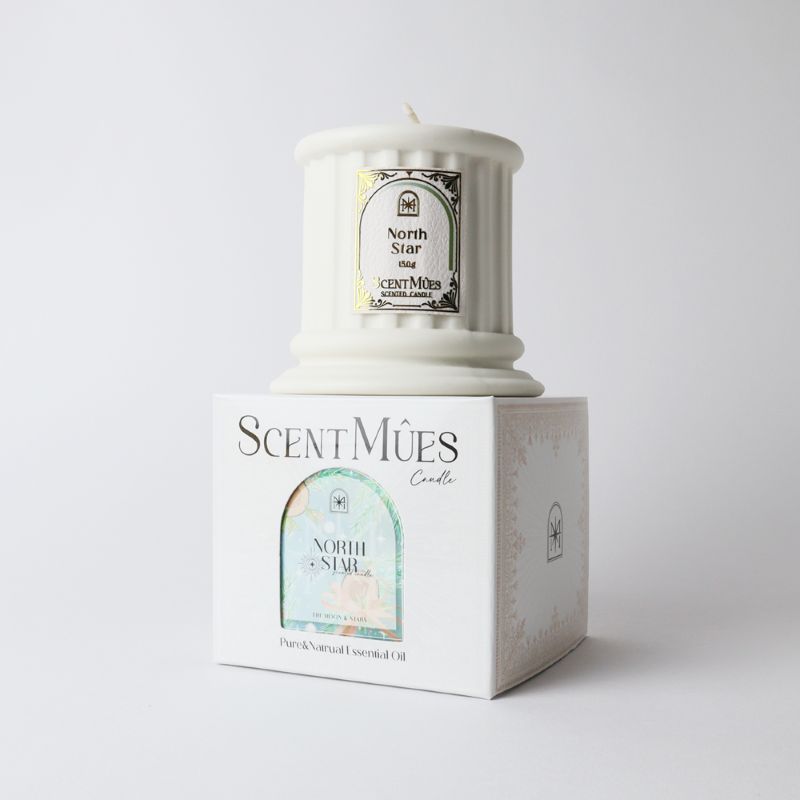 【ScentMûes森繆斯】月與星辰 Mucha 極星 精油香氛大豆蠟燭150g (松脂木質調), , large