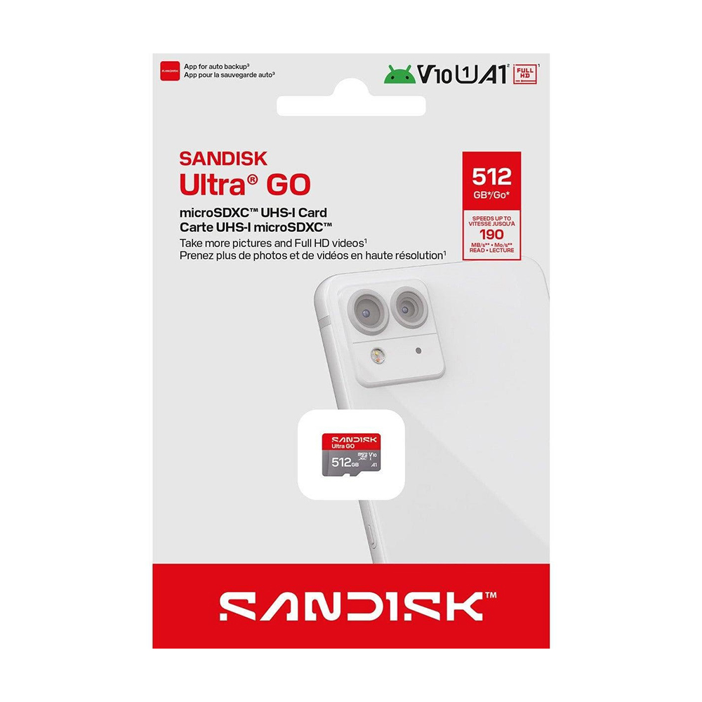 【SanDisk】ULTRA GO 512G U1 V10 A1 microSDXC 記憶卡, , large
