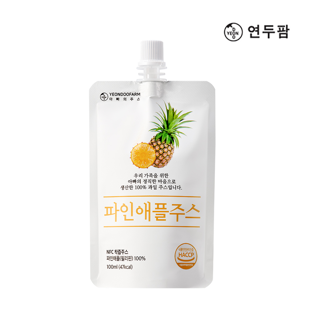 【韓國YEONDOOFARM妍杜農場】NFC 100% 鳳梨原汁禮盒組 (100ml × 30包), , large
