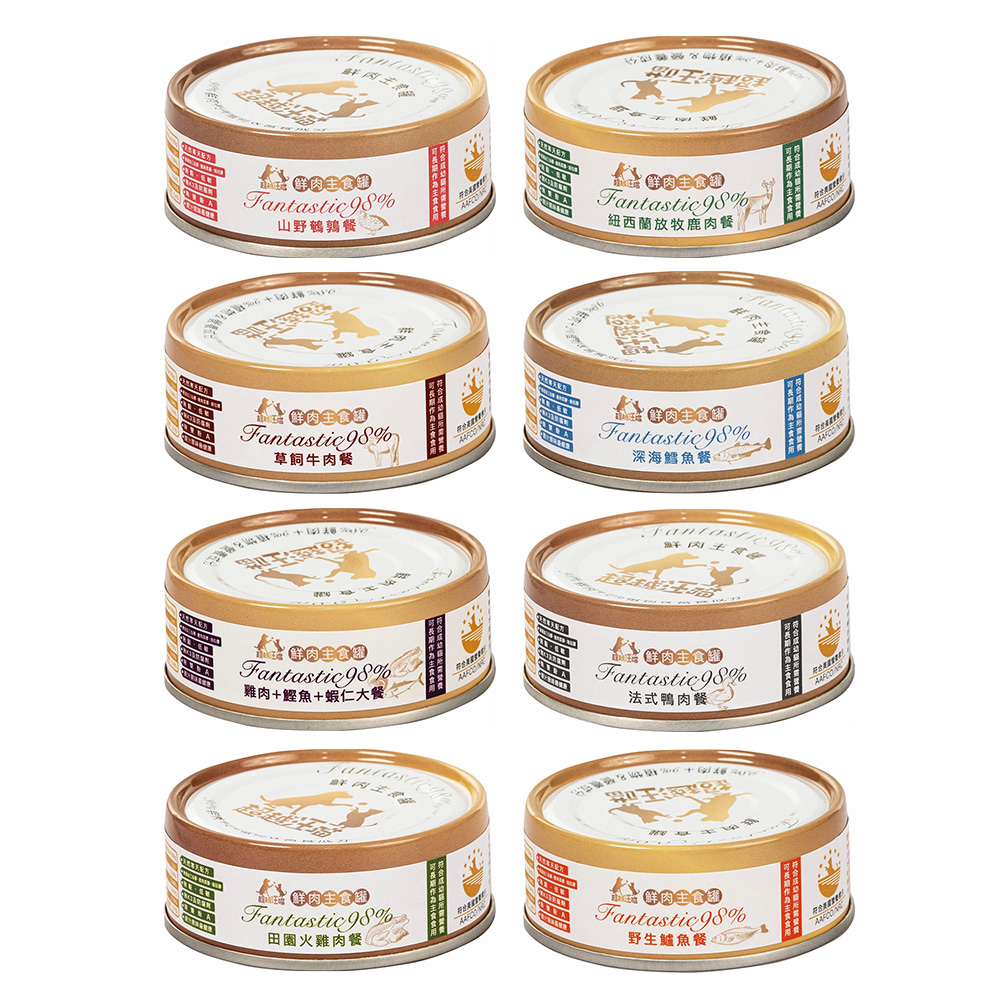 【超越汪喵】貓主食罐 鮮肉罐 鵪鶉 火雞 牛肉 鹿肉 鱸魚 貓罐頭 80gX 24罐/箱, , large