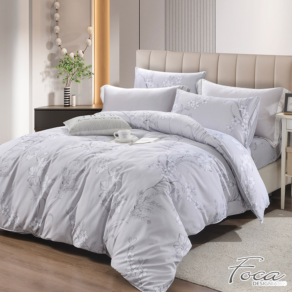 【FOCA】Waltz of Love | Patented Moisture-Wicking Lyocell Six-Piece Quilted Duvet Cover Set - Double, , large