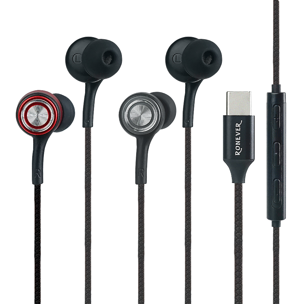 [RONEVER] TYPE-C鋁合金入耳式耳麥 MOE359-1 紅, , large