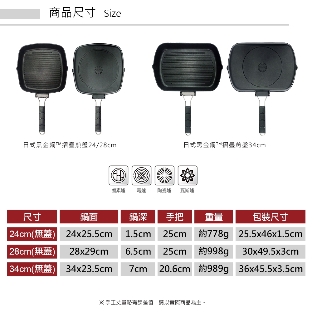 PERFECT 理想牌 日式黑金鋼折疊煎盤烤盤無蓋 28cm-Leidea樂德兒, , large