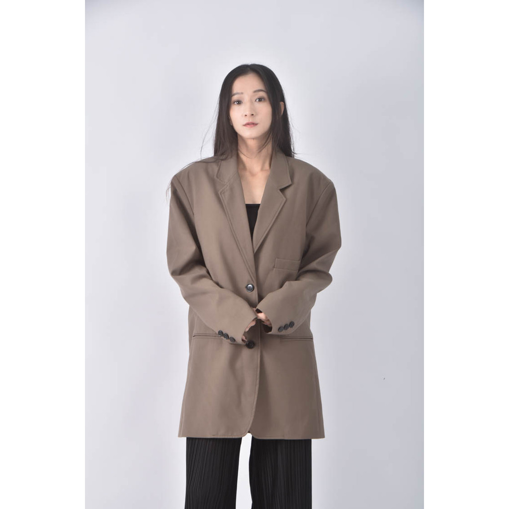 (XL) studio doe西裝長版綠色外套二手衣, , large