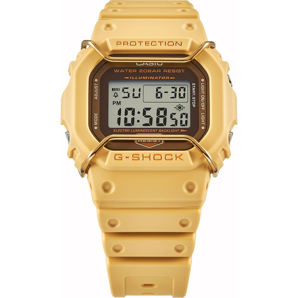 CASIO 卡西歐 G-SHOCK 大地色系啞光金屬電子錶 DW-5600PT-5, , large