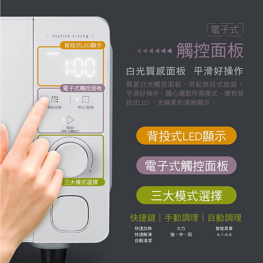 CHIMEI 奇美 20L微電腦平台微波爐 MV-20C0FM, , large