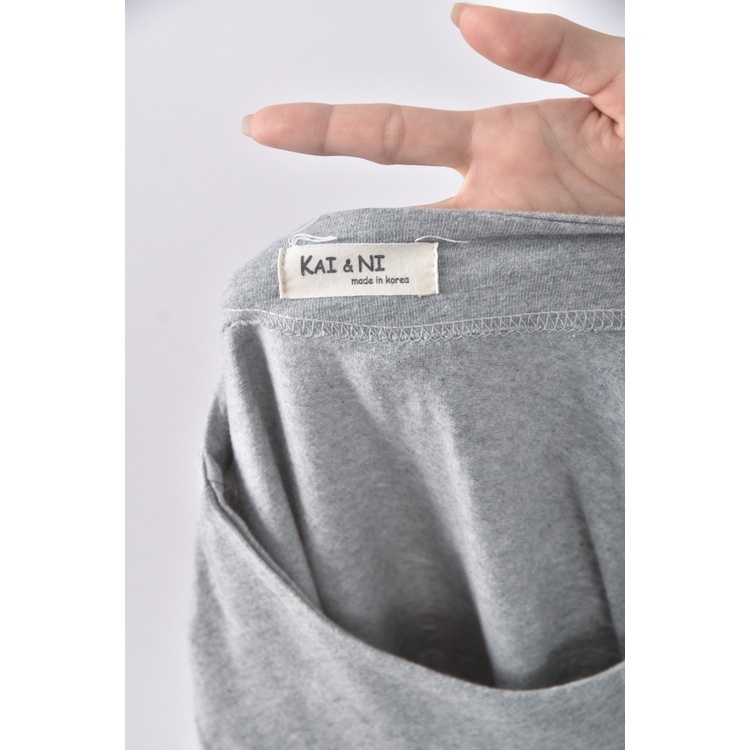 (S) kai ni棉質純棉灰色長袖上衣二手衣, , large