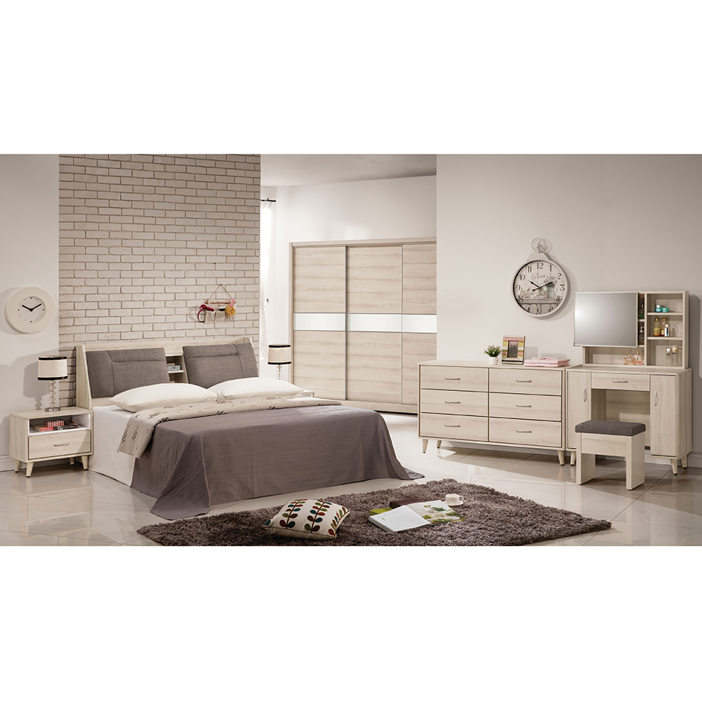 【唯熙傢俱】馬可橡木白床頭櫃, , large