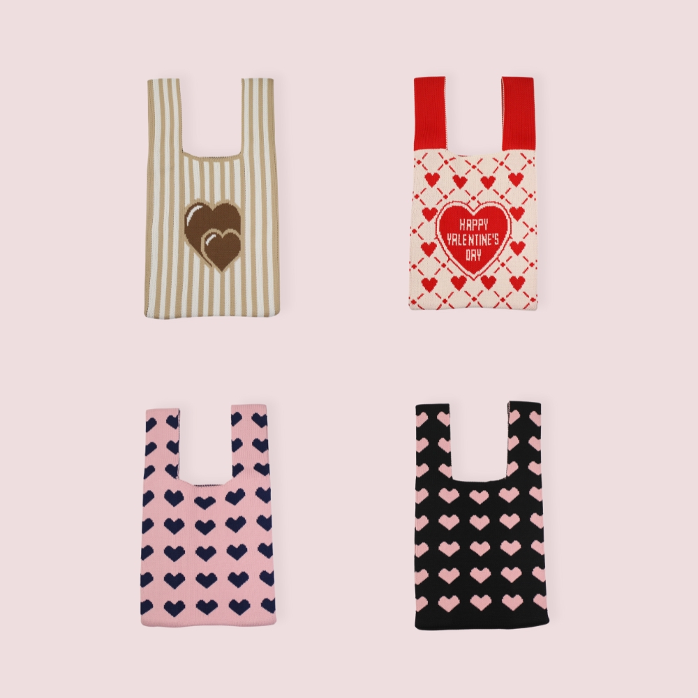 【YUN SELECT】韓系選品 針織手提包-黑貓嬉遊記 編織包 手提袋 手提背心包, , large