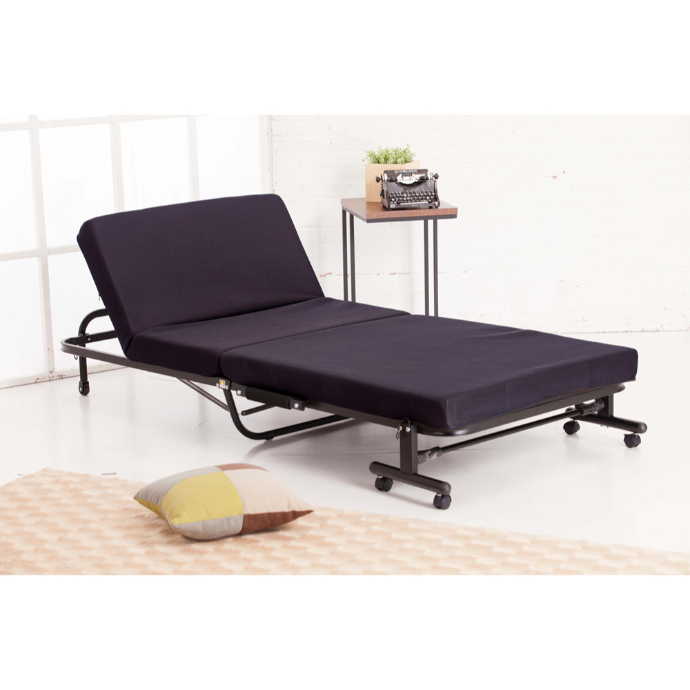 《Simple Life》High anti-roll support 14-section storage folding bed (easy assembly) iron gray KR, , large