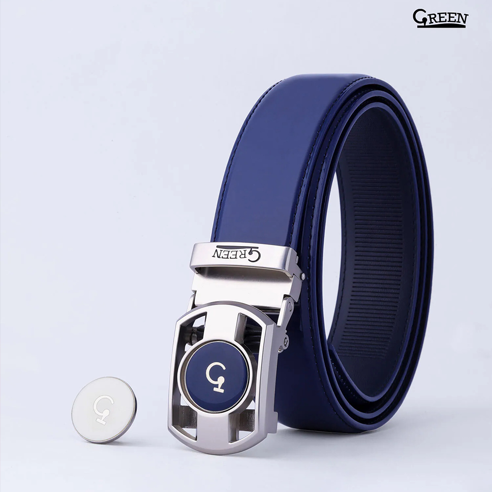 Green Golf Belt PU Glossy Navy, , large