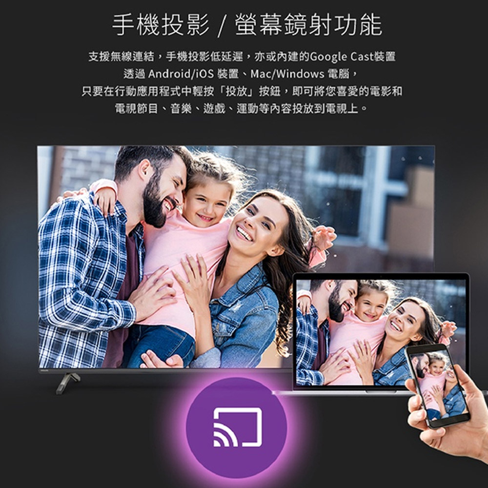 PHILIPS 飛利浦 55吋 4K androidTV 聯網液晶顯示器 螢幕 電視 55PUH8516, , large