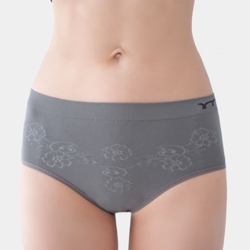 Women's Mid-Waist Seamless Bamboo Charcoal Underwear, , large