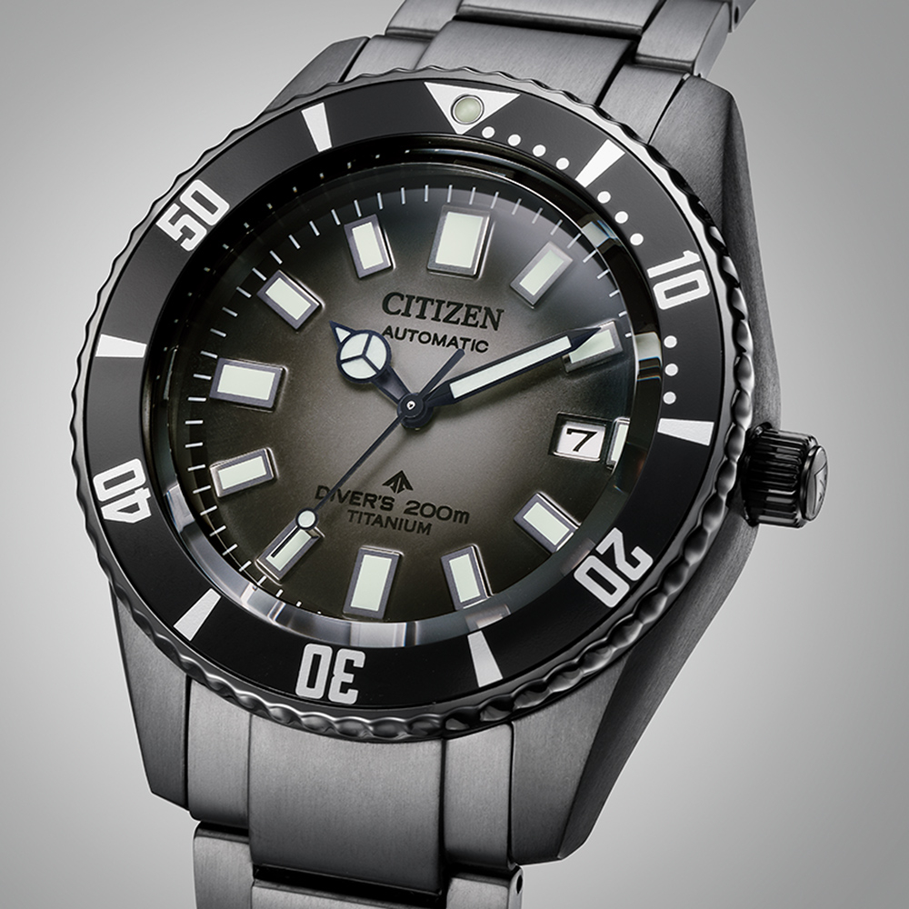 CITIZEN 星辰 限量 1977征服潛水機械錶款-鈦-暗黑款 NB6025-59H, , large