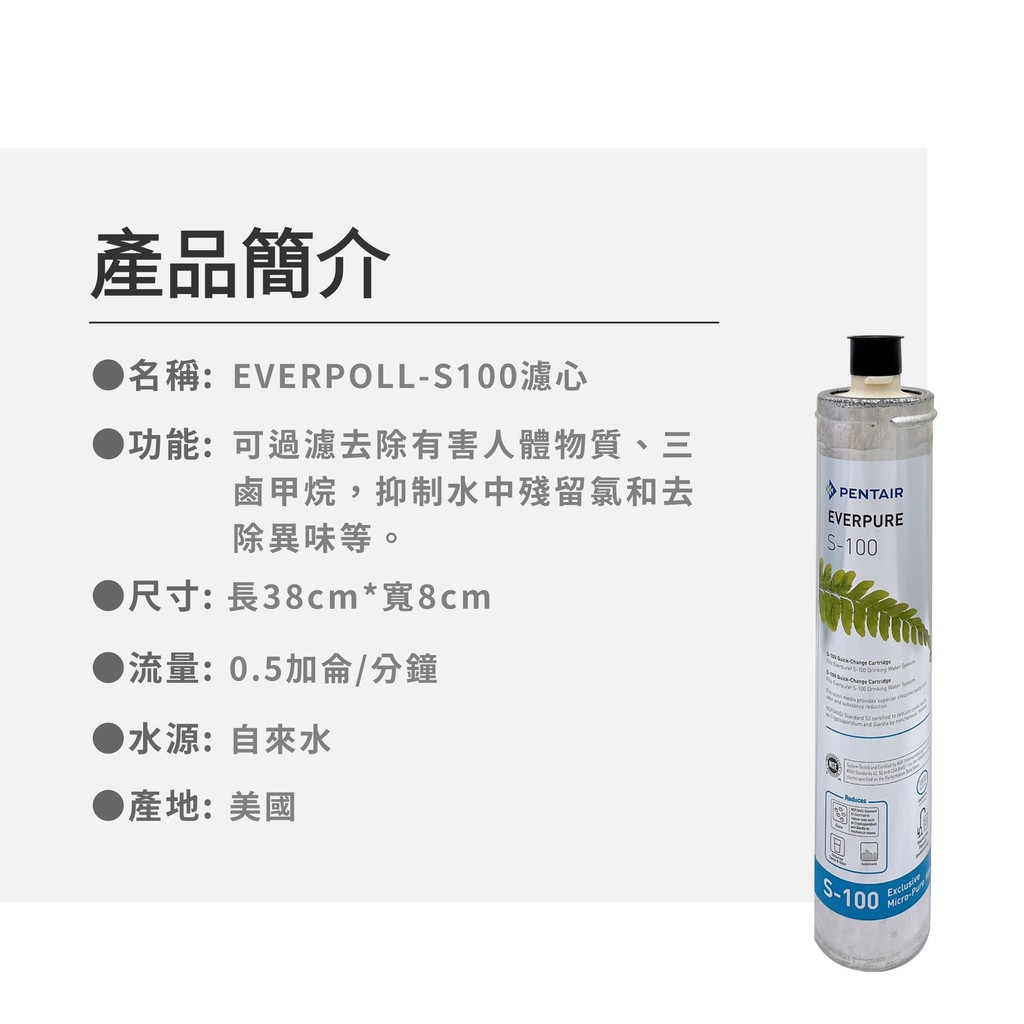 【麗水生活】EVERPURE 愛惠浦S-100愛惠浦S-100 濾心-美國原裝進口濾心 餐飲業界用濾心, , large