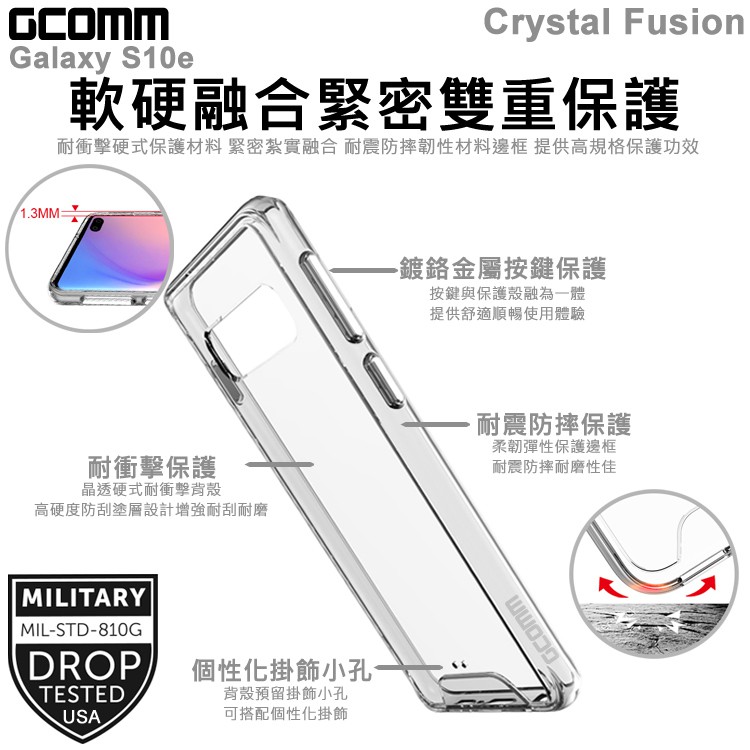 GCOMM Galaxy S10e 晶透軍規防摔殼 Crystal Fusion, , large