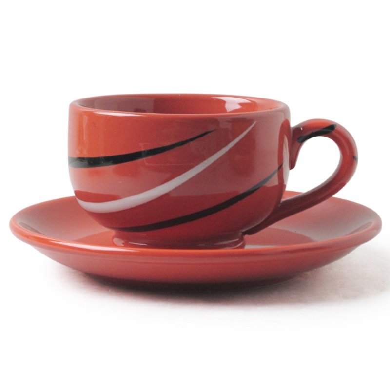 [豐名日本餐具] 咖啡杯組 赤茶釉刷毛 / C00CS1-128, , large