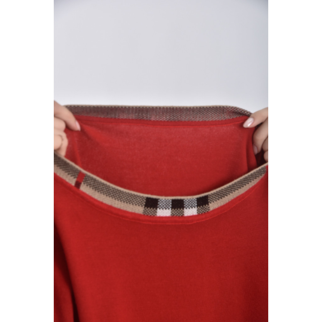 (M) 質感格紋紅色洋裝二手衣, , large