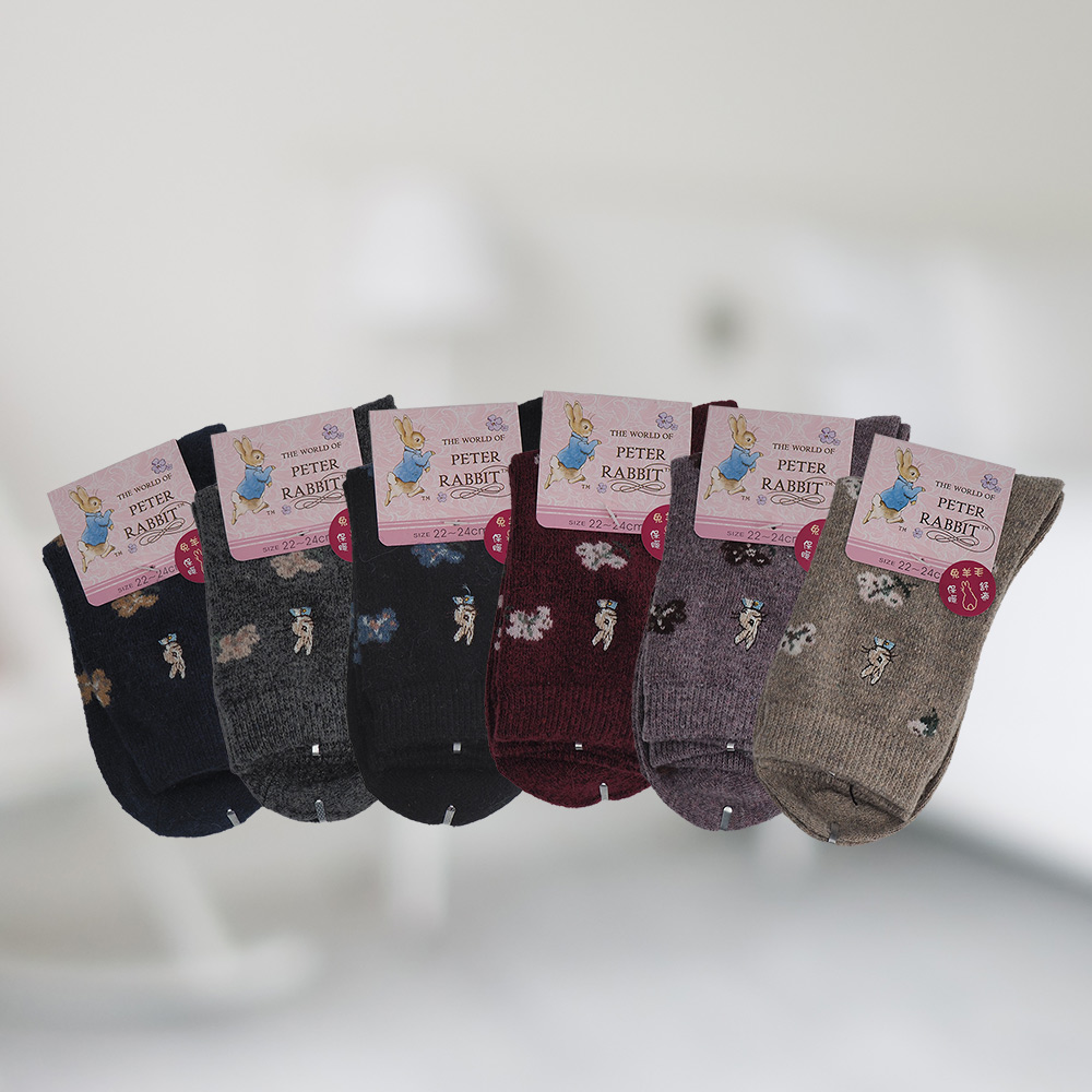 比得兔精繡兔羊毛女襪-12雙
