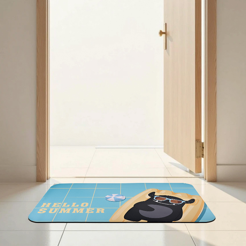 【Monster】 Soft Diatomaceous Earth Printed Mat (58x38cm) &ndash; Summer Time, , large