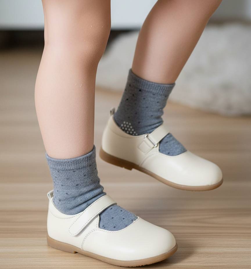 [Kaimei Cotton] 12 pairs of random excellent MIT Taiwan made pure cotton 1/2 non-slip children's socks water jade dot style 13-16cm, , large