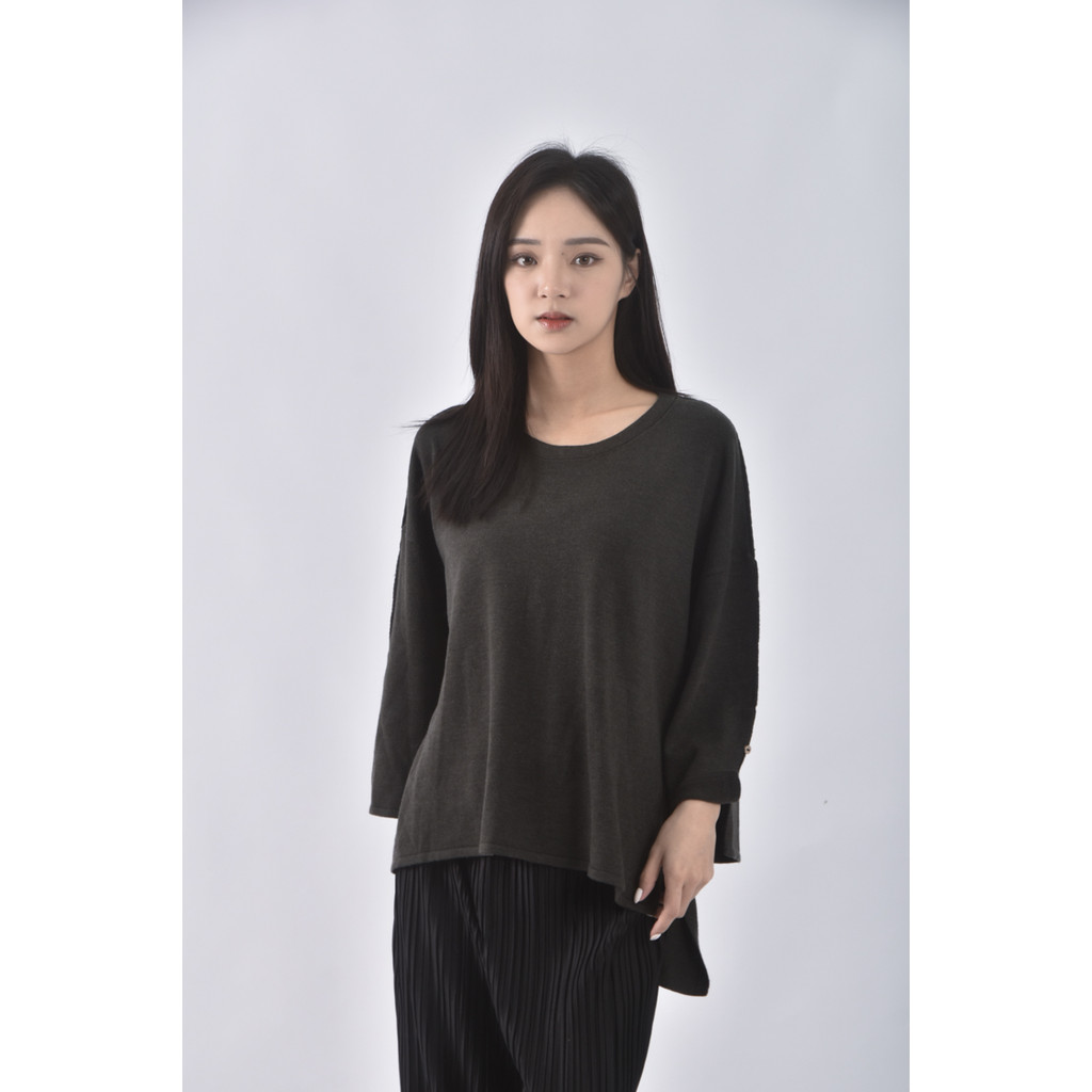 (L) umooie黑色長袖上衣二手衣, , large