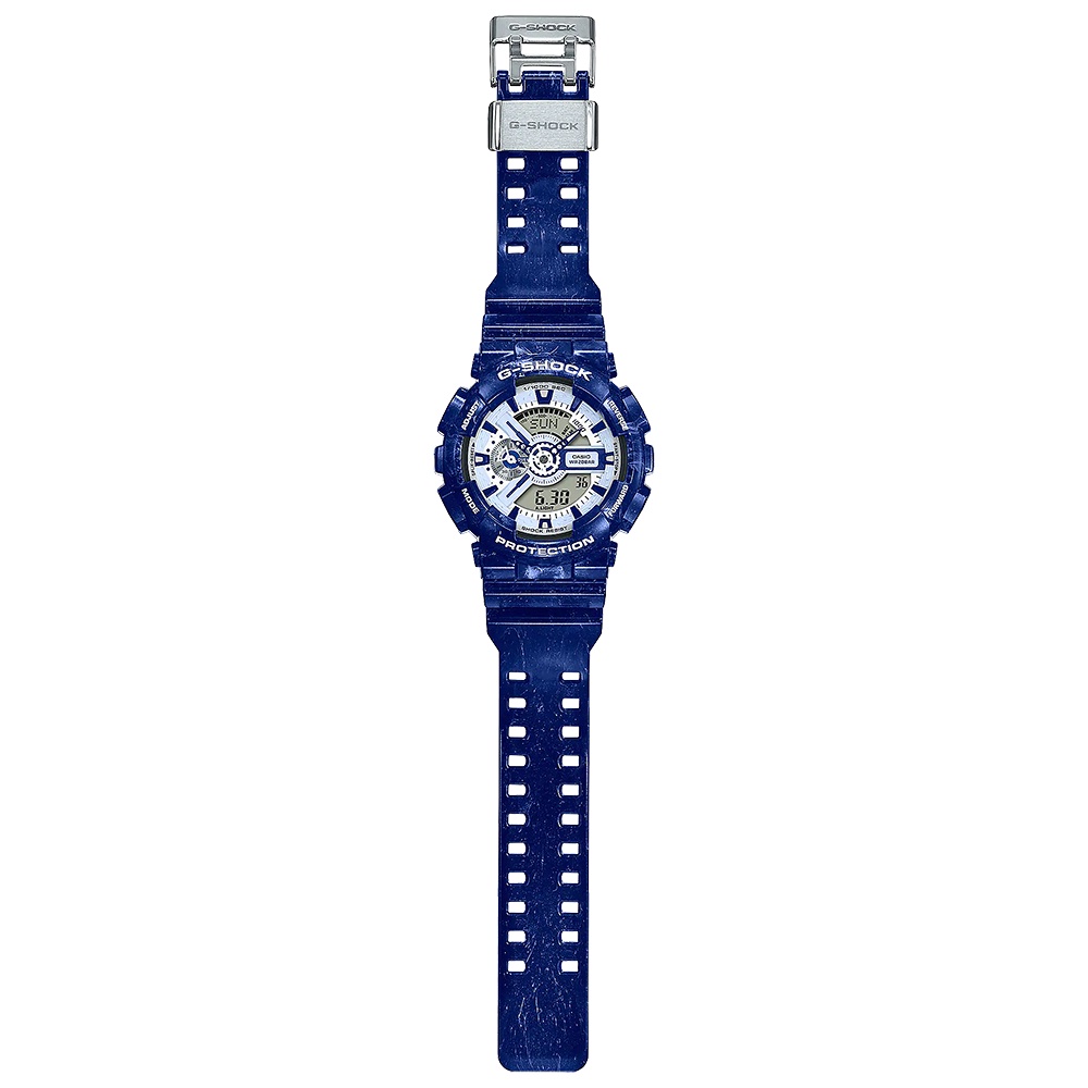 CASIO 卡西歐 G-SHOCK 青花瓷系列 雙顯手錶 GA-110BWP-2A, , large
