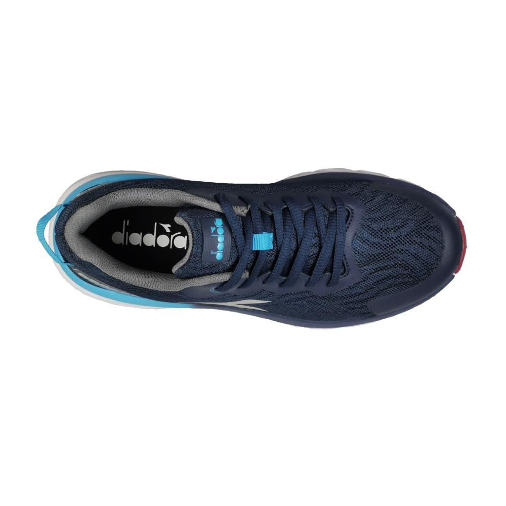 DIADORA迪亞多那 專業輕量夜跑男鞋 男運動鞋 男鞋 慢跑鞋 夜光 透氣 高腳背 寬腳板 吸震 厚底 止滑 藍 灰, , large