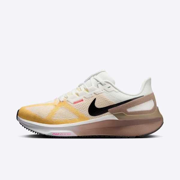 Nike W Air Zoom Structure 25 女 慢跑鞋 路跑 支撐 緩震 白黃棕 [DJ7884-110], , large
