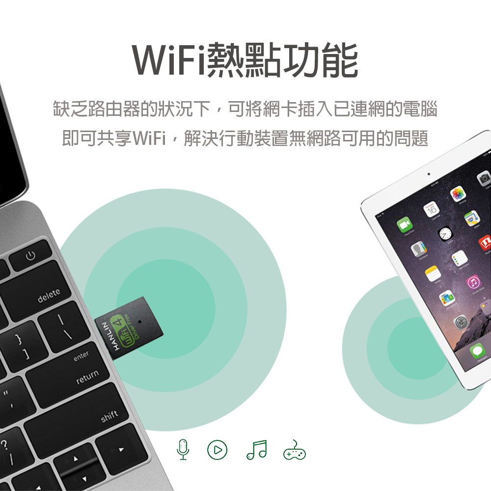 [HANLIN]-Wi300m迷你免驅動wifi網路接收器, , large