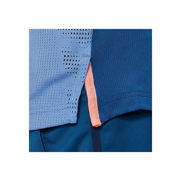 Asics 男 短袖 上衣 Polo衫 海外版 運動 訓練 網球 透氣 涼爽 防潑水 藍 [2041A193-401], , large