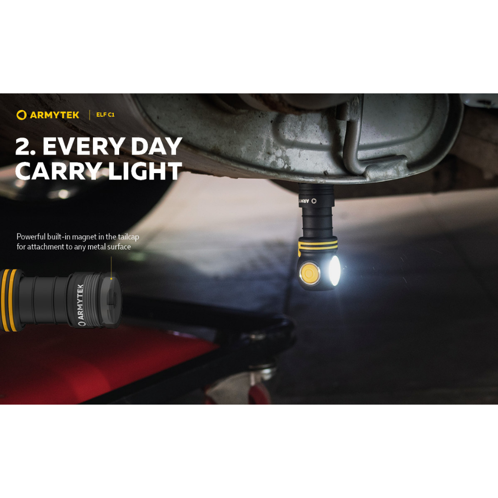 【電筒王】Armytek ELF C1 1000流明 輕巧轉角燈工程夾具版 手電筒 LED 頭燈 56克 泛光 防水防摔, , large